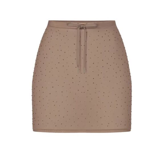 SKIMS NWT Mesh Rhinestone Swim Cover Mini Skirt - Picture 2 of 7